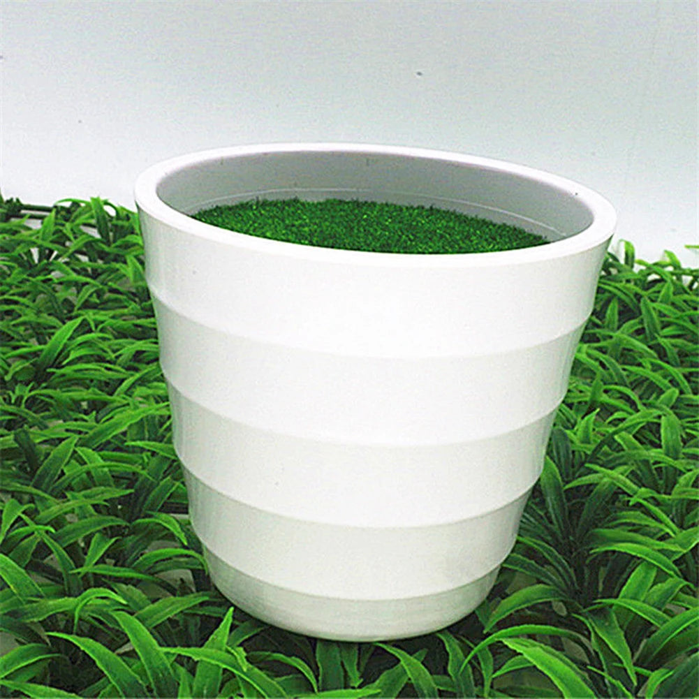 Artificial Pot Plants Pot Nursery Pot Artificial Lawn Vase White Plastic Thick Plants Flower Pot Home Garden Decorations