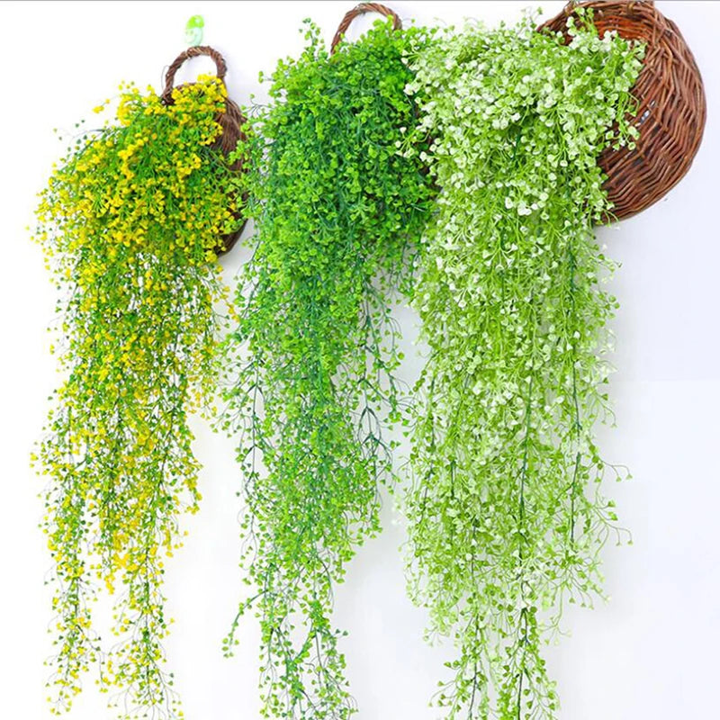 Artificial Plants Vines  Flower Wall Hanging Faux Rattan  Indoor Outdoor Green Plant  Plant Flower Wall Decoration Home Decor
