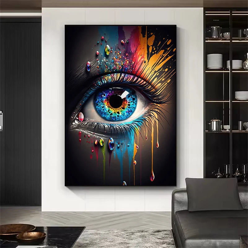 Classic Abstract Wall Art , Eye Features Mural, HD Canvas Print Poster for Home Living Room Bedroom Office Decoration Cuadros