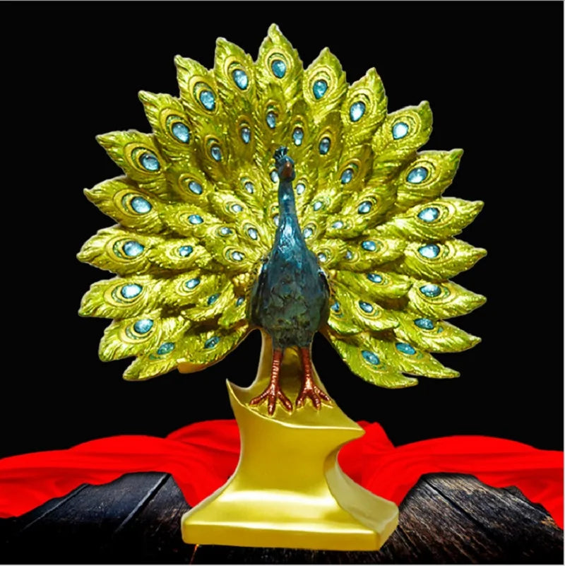 Creative Resin Peacock Decor Statue Sculpture Bookshelf Decor Accents Modern Decorative Desktop Figurine Accessories Gift