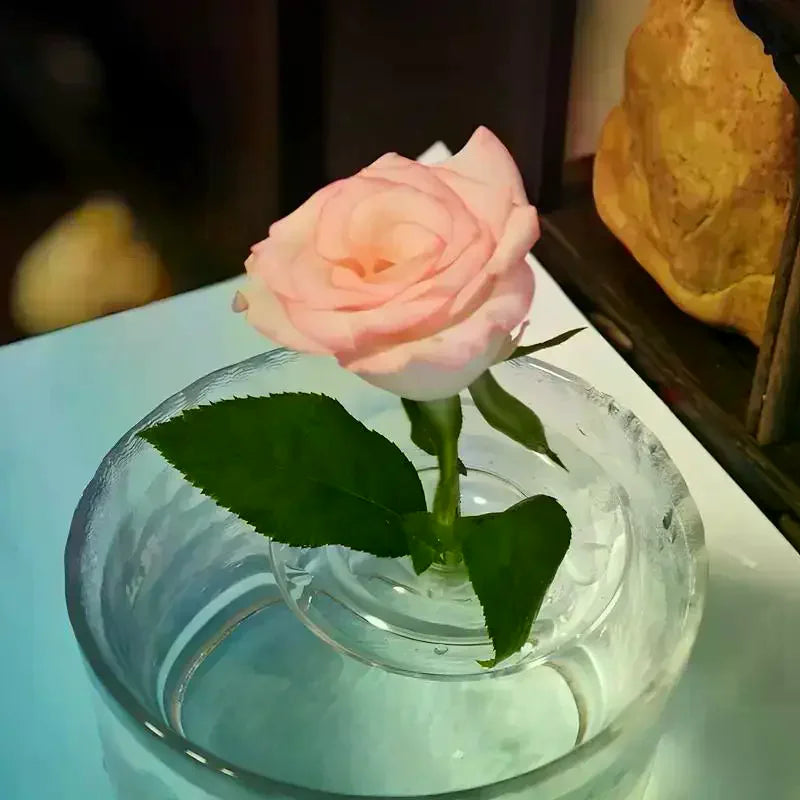 Artistic Floating Flower Vase Hydroponic Fresh Flower Holder Vessel Floral Arrangement Home Decor Plant Display