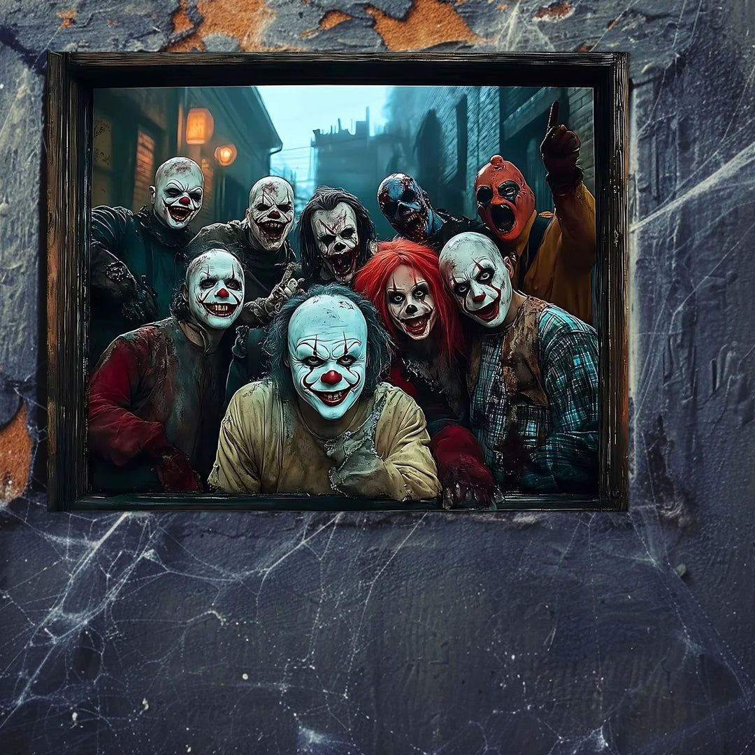 Halloween Decorations Halloween Wall Decor Halloween Scary Clown Banner Creepy Clown Wall Art for Living Room Bedroom Office