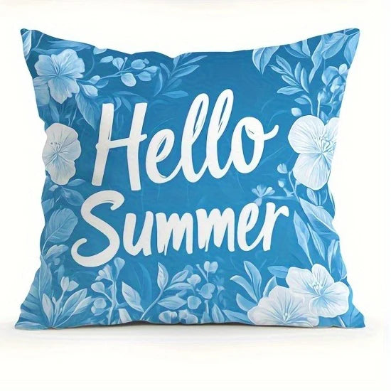 Summer Beach Theme Blue PillowcaseSuitable for sofa car bedroom decorative cushion cover pillow cover