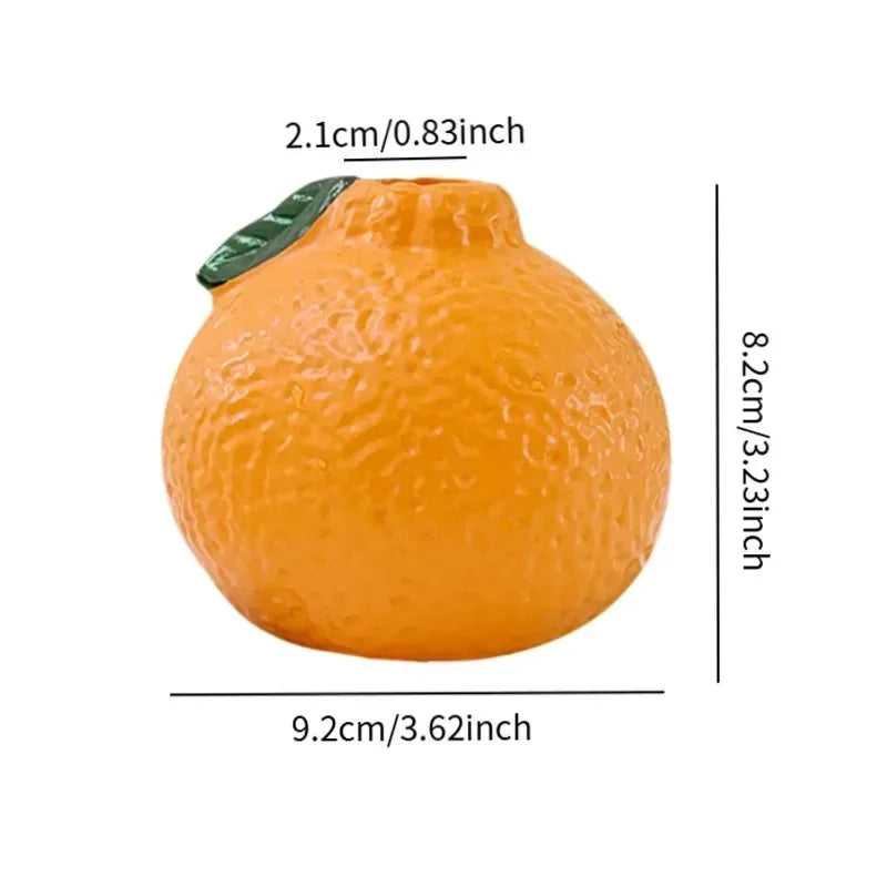 Orange Fruit Shaped Flower Vase Home Propagation Vase Desktop Art Vase Tabletop Decoration Bunch Centerpieces Decoration