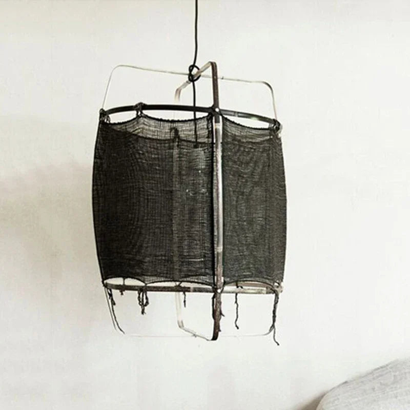 Modern bohemian fabric ceiling pendant lamp for living room hotel shop Art Deco gauze hanging light restaurant decor fixture