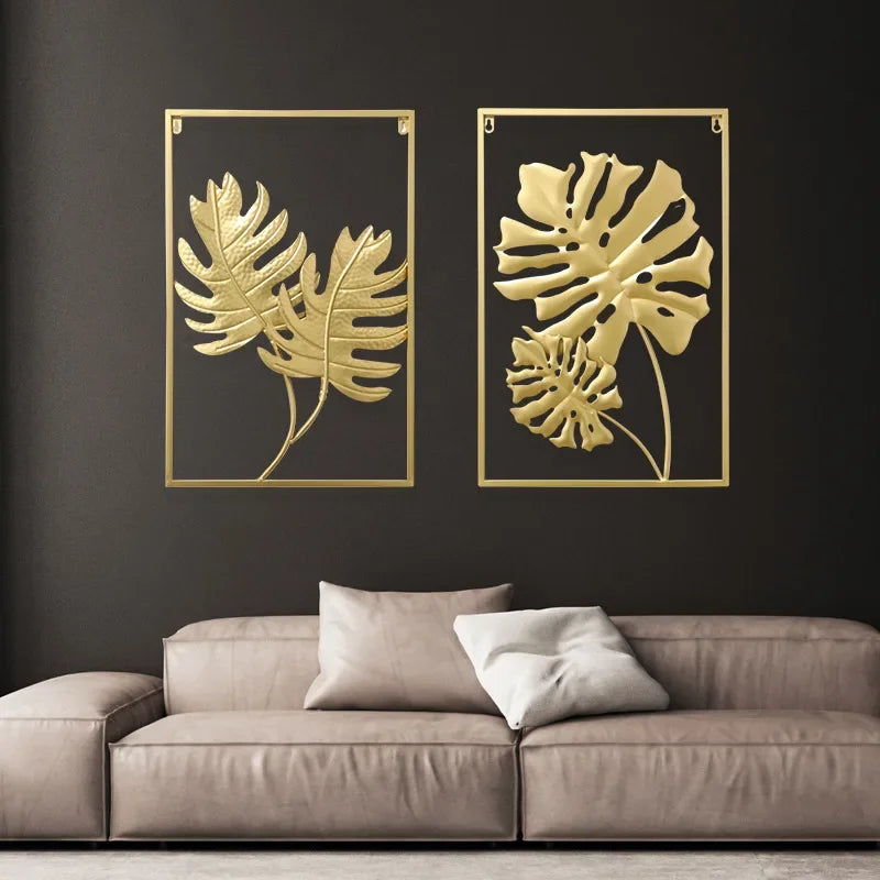 Wall Hanging Decoration Ornament Modern Light Luxury Wrought Iron Crafts Pendant Art Aesthetic Living Room Hotel Shop Decor