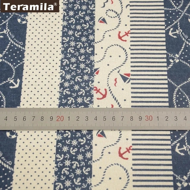 TERAMILA Cotton linen fabrics Map of the Word Home décor Sewing Material for Tablecloth Pillow Curtain Cushion Tissu