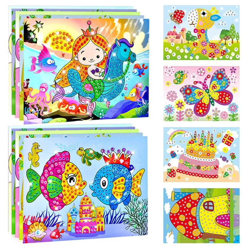 5~20pcs Decorative Painting DIY Diamond Stickers Household Handmade Crystal Paste Painting Mosaic Handicrafts Random Color TMZ