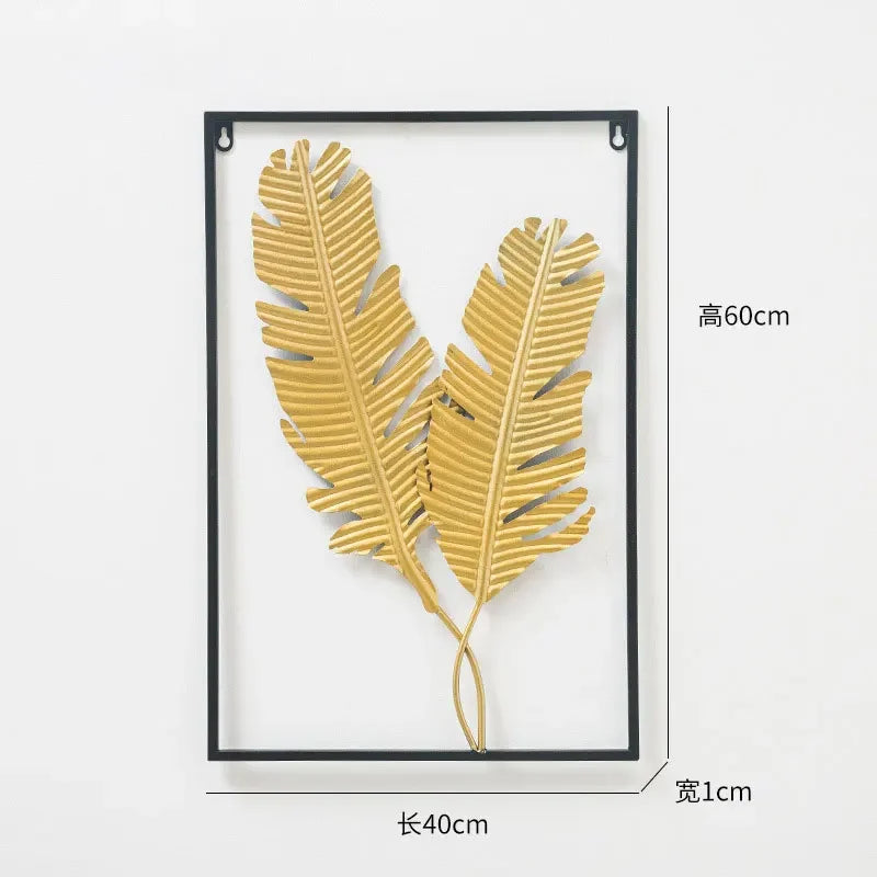 Wall Hanging Decoration Ornament Modern Light Luxury Wrought Iron Crafts Pendant Art Aesthetic Living Room Hotel Shop Decor