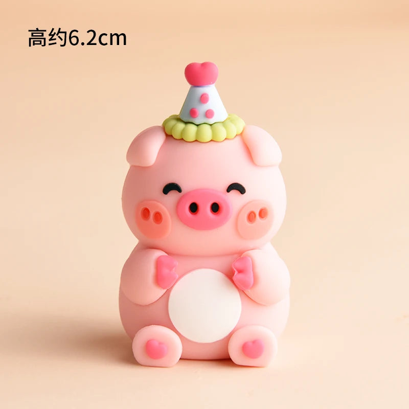 Home Decorative Statues Cake Topper Decorated with Cute Forest Animals Dinosaurs Bears Rabbit Circus Clowns Statues Mini Version