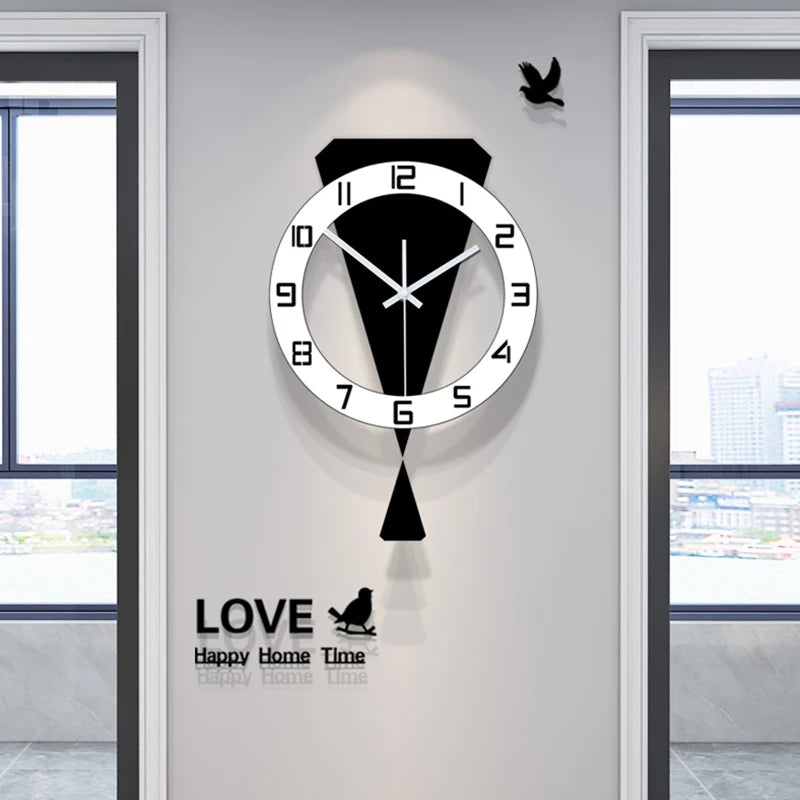 Swinging Wall Clock Living Room Luxury Home Decoration Restaurant Entrance Silent Wall Hanging Clock Living Room Decoration