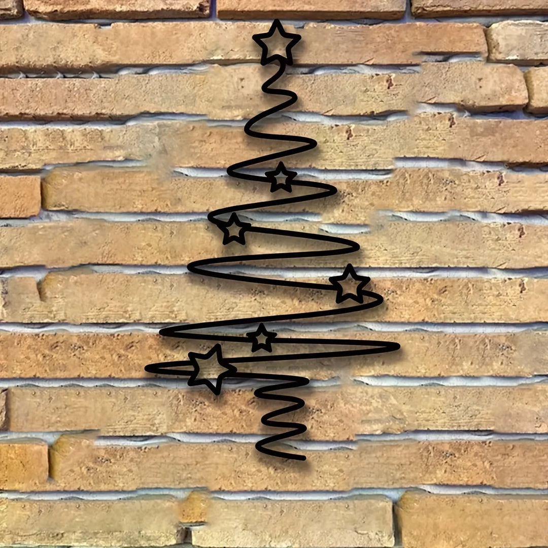 [Wall Decoration Christmas Tree] Elegant Black Christmas Tree Wall Art - Non-Electric Holiday Decor for Indoor & Outdoor.