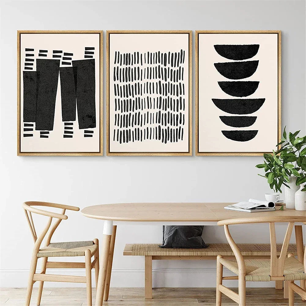 Modern Abstract Wall Art Mid Century Geometric Black Arches HD Canvas Print Poster Home Living Room Bedroom Decoration