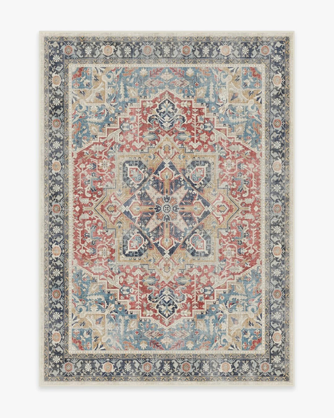 Traditional Persian washable rug vintage Turkish geometric pattern living room bedroom carpet bathroom hallway washable rug