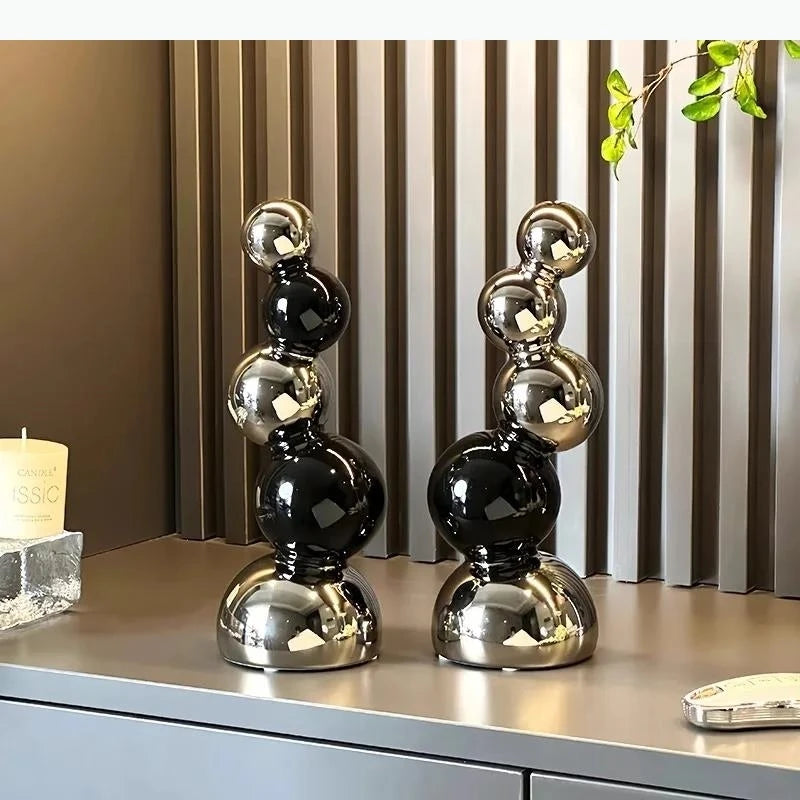 Spherical Sculpture Ornaments Desk Decoration Modern Crafts Abstract Ceramic Statue Room Aesthetics Decor
