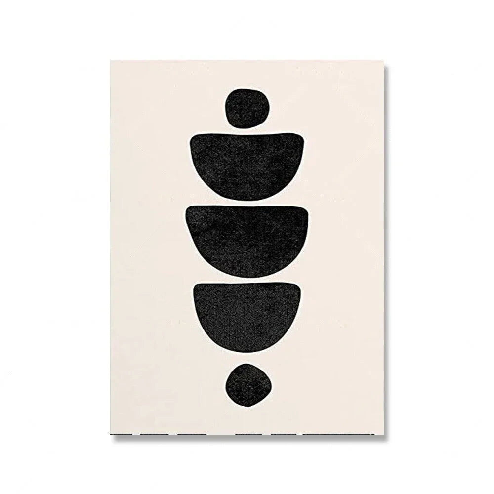 Modern Abstract Wall Art Mid Century Geometric Black Arches HD Canvas Print Poster Home Living Room Bedroom Decoration