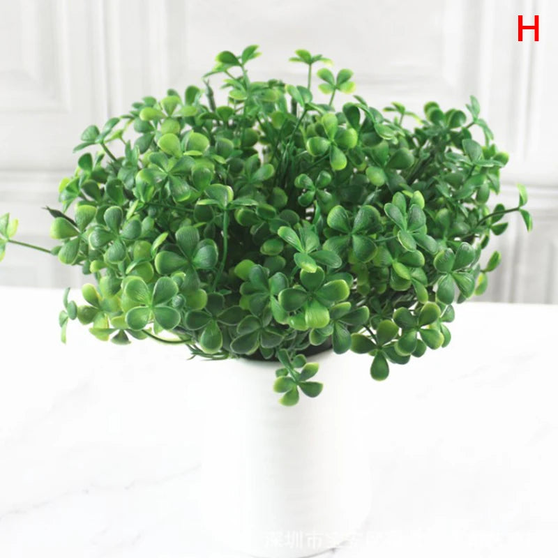 Artificial Plants Fake Leaf Foliage Bush Home Office Garden Wedding Decors