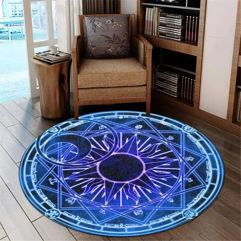 Home Decor Personalized Carpet Round  Gothic Satanic  Pet Mat Black  Divining  Bedroom rug
