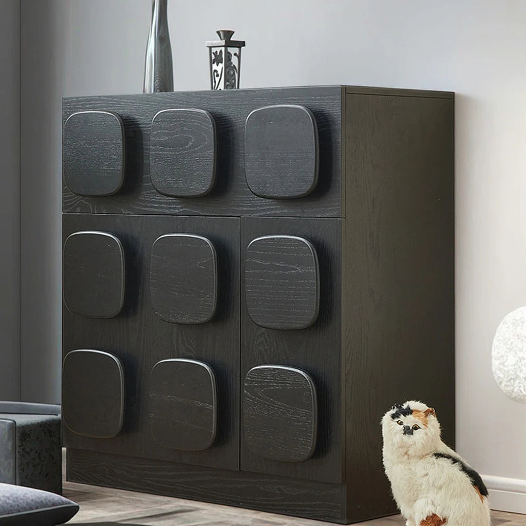 Vintage Solid Wood Sideboard Cabinet Panel Style Living Room Furniture with Home Storage for Farmhouse Entry Hotel Home Office