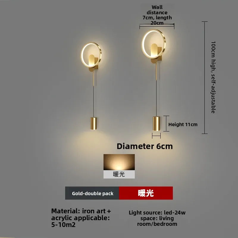 Modern LED Wall Lamp Minimalist Design For Bedroom Bedside Living Room Home Indoor Decorative Lighting Sconces Decor Wall Lights