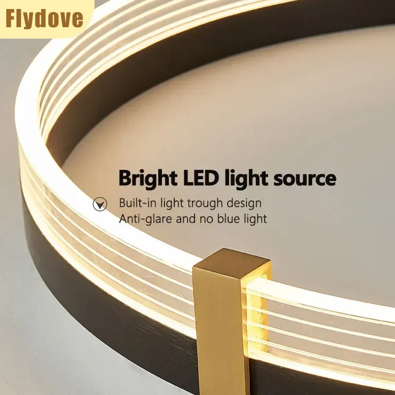 Italian Minimalist Living Room Circular Chandelier Modern Dining Room Bedroom Hotel Coffee Shop Home Lighting Decoration Lamps