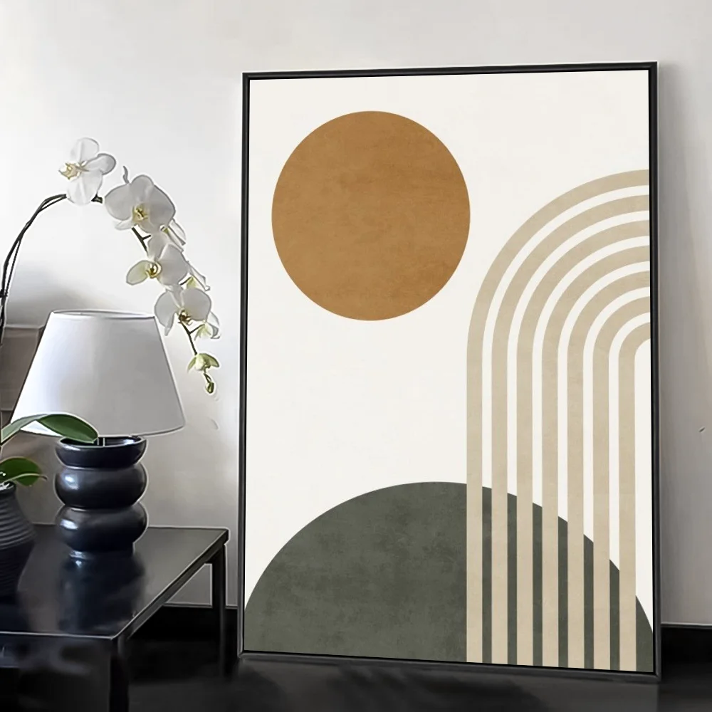 Bohemian styleAbstract Geometric Line boho Poster HD art sticky wall waterproof home living room bedroom bar aesthetic decoratio