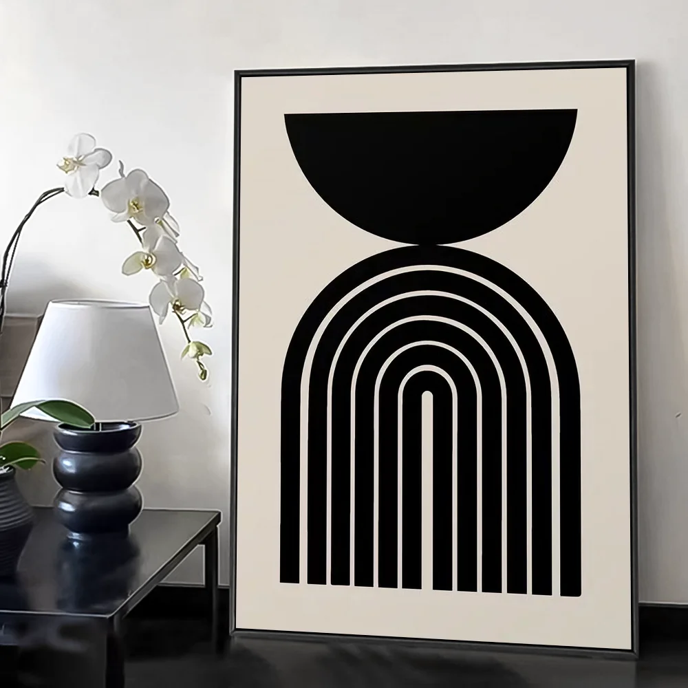 Bohemian styleAbstract Geometric Line boho Poster HD art sticky wall waterproof home living room bedroom bar aesthetic decoratio