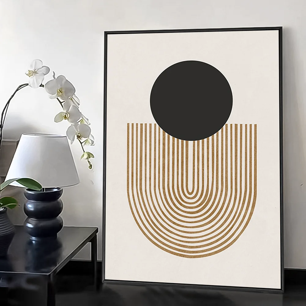 Bohemian styleAbstract Geometric Line boho Poster HD art sticky wall waterproof home living room bedroom bar aesthetic decoratio