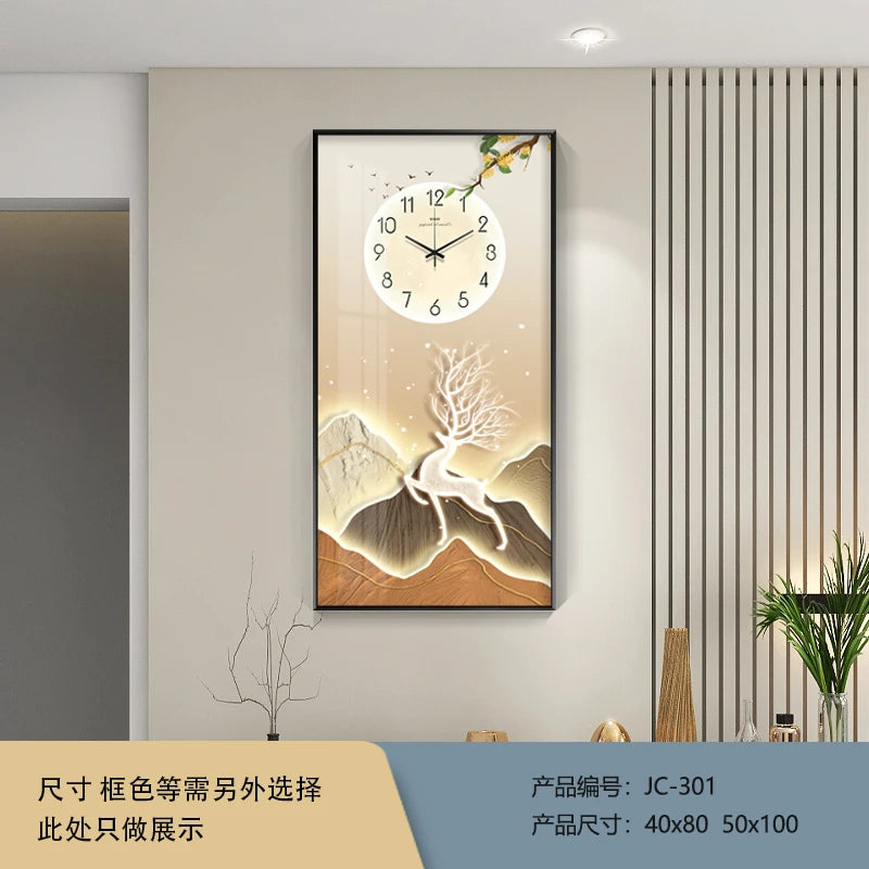 Classic Square Wall Clock Light Hanging Design Large Wall Clock Living Room Gold Montre Murale Salon Home Decorating Items