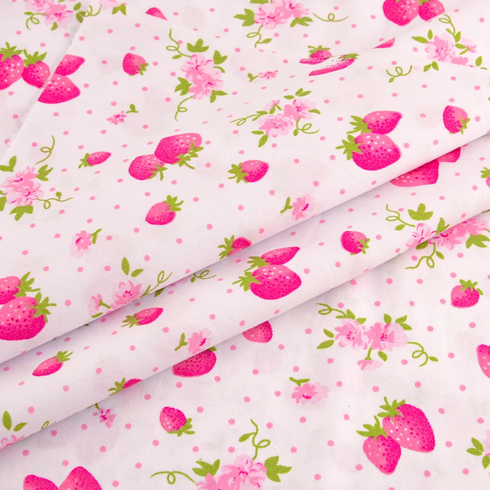 Textile Sewing Cloth Fabrics Pink Printed Cake Ice-Cream Designs Cotton Fabric Quilting Tela Bedding Scrapbooking Decoration