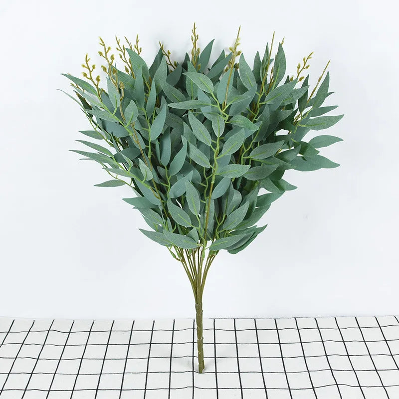 Artificial Plants Italian Ruscus Greenery Stems Spring Faux Shrub Bushes Green Leaves for Wedding Arch Bouquet Home Decor