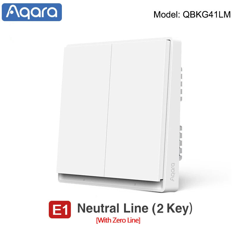 Newest Aqara Smart Wall Switch E1 ZigBee Smart Home Wireless Light Switch Fire Wire With NO Neutral For Xiaomi Mi Home homekit