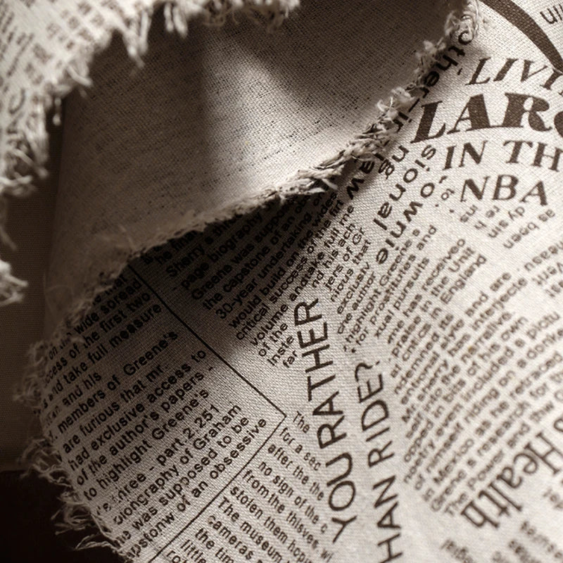 Vintage English word newspaper texture fabric clothing designer fabric handmade DIY curtain tablecloth background fabric