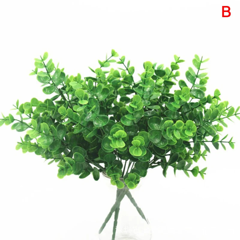 Artificial Plants Fake Leaf Foliage Bush Home Office Garden Wedding Decors