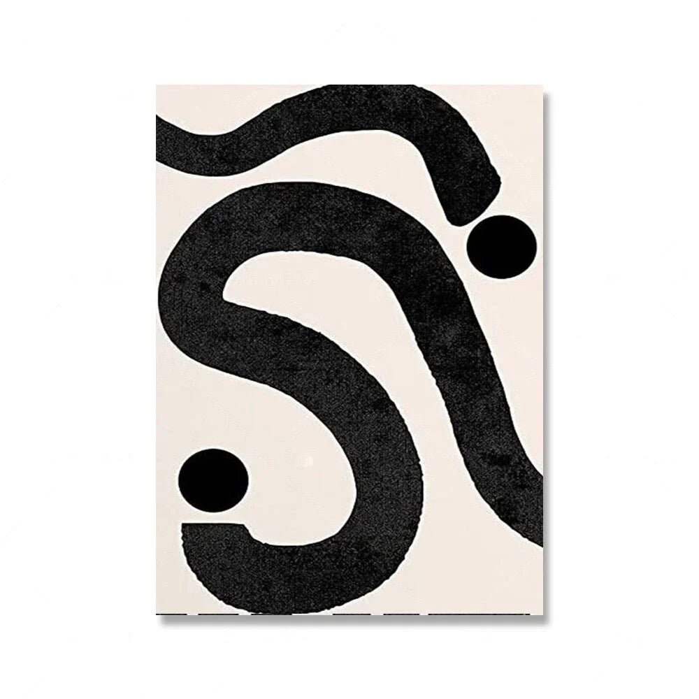 Modern Abstract Wall Art Mid Century Geometric Black Arches HD Canvas Print Poster Home Living Room Bedroom Decoration