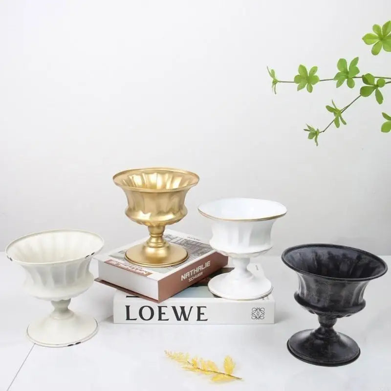 Flower Vases Iron Flower Pots European Plant Vase Dried Flower Holder Decorative Flower Arrangement Vases 3 Colors X3UC