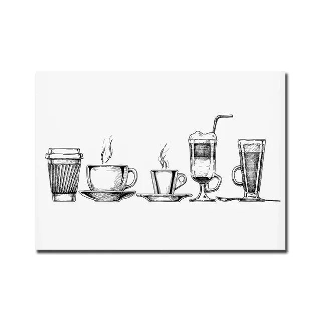 Modern Minimalist Wall Art  Good Morning Coffee Diver HD Sail Print Poster for Living Room Bedroom Pantry Decoration  Home Decor