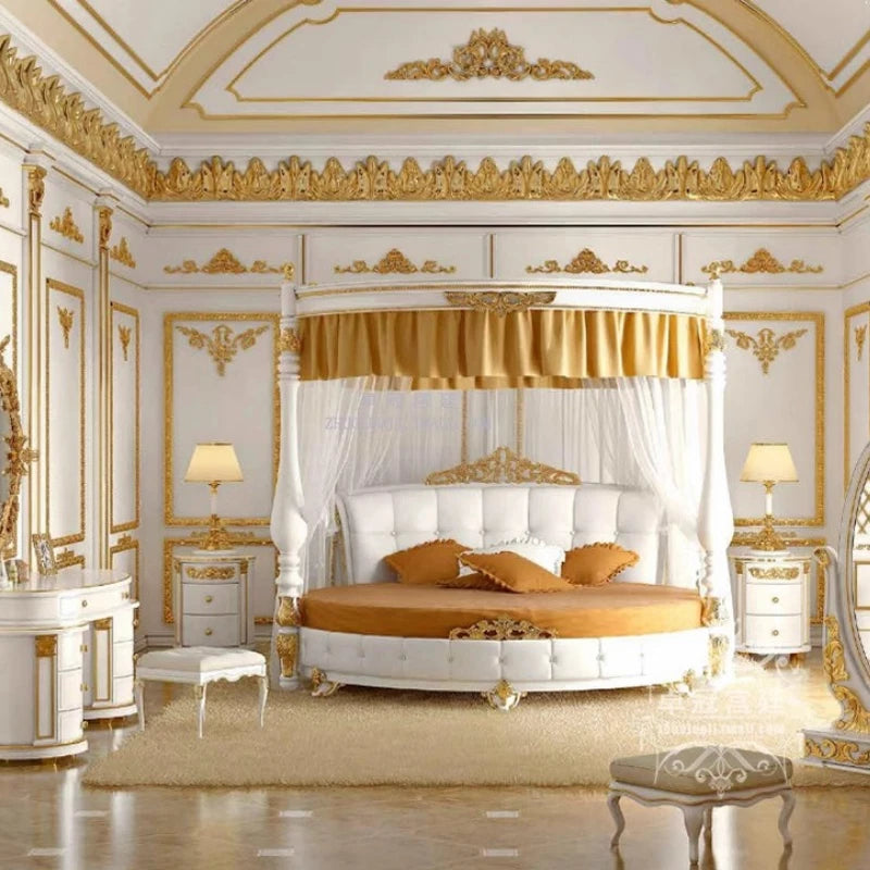 Minimalist Aesthetics Bed Modern Cheap Aesthetics Nordic Bed Double Design Soft Cream Luxury Wood Cama Casal Home Furniture