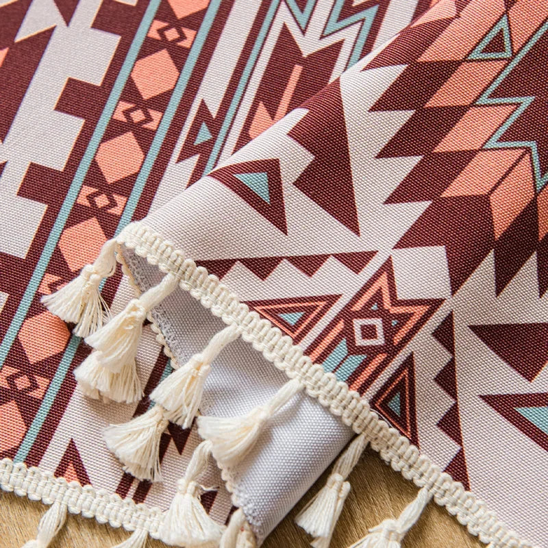 Boho Kitchen Curtain Bohemian Cafe Geometric Striped Small Window Drape Light Filtering Farmhouse Country Rustic for Bathroom RV