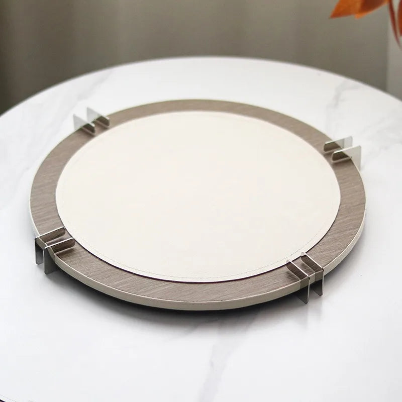 Decorative Tray Storage Trays Aesthetic Leather Decoration Plates Luxury Elegant Creative Pretty Bedroom Plate Table Decorations