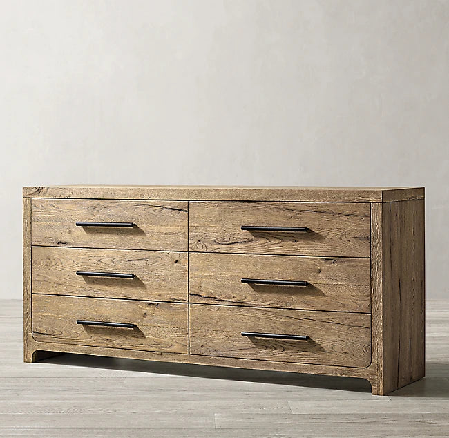 Indoor Bedroom Furniture 6 Dressers Durable Solid Oak Wooden Storage Dresser