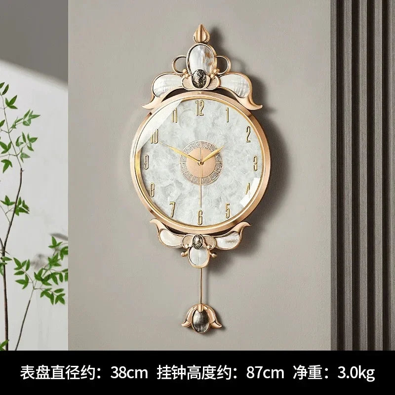 Classic Design Wall Clock Luxury Nordic Metal Digital Wall Clock Living Room Pendulum Relogio De Parede House Accessories