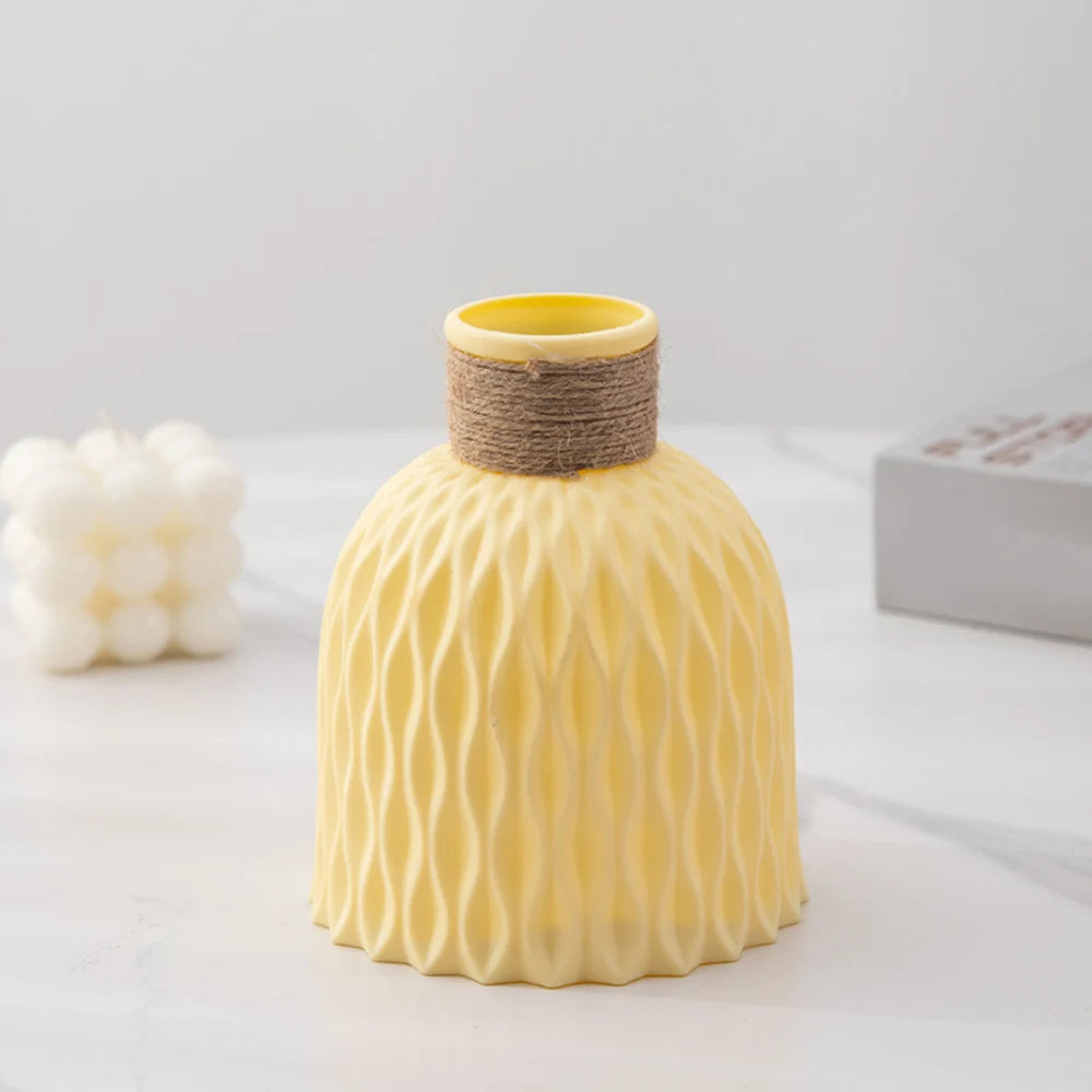 Flower Vase Plastic Flowerpot Flower Arrangement Dry Flower Bottle Vase Modern Home Decor Items Creative Simple Sweet Vases