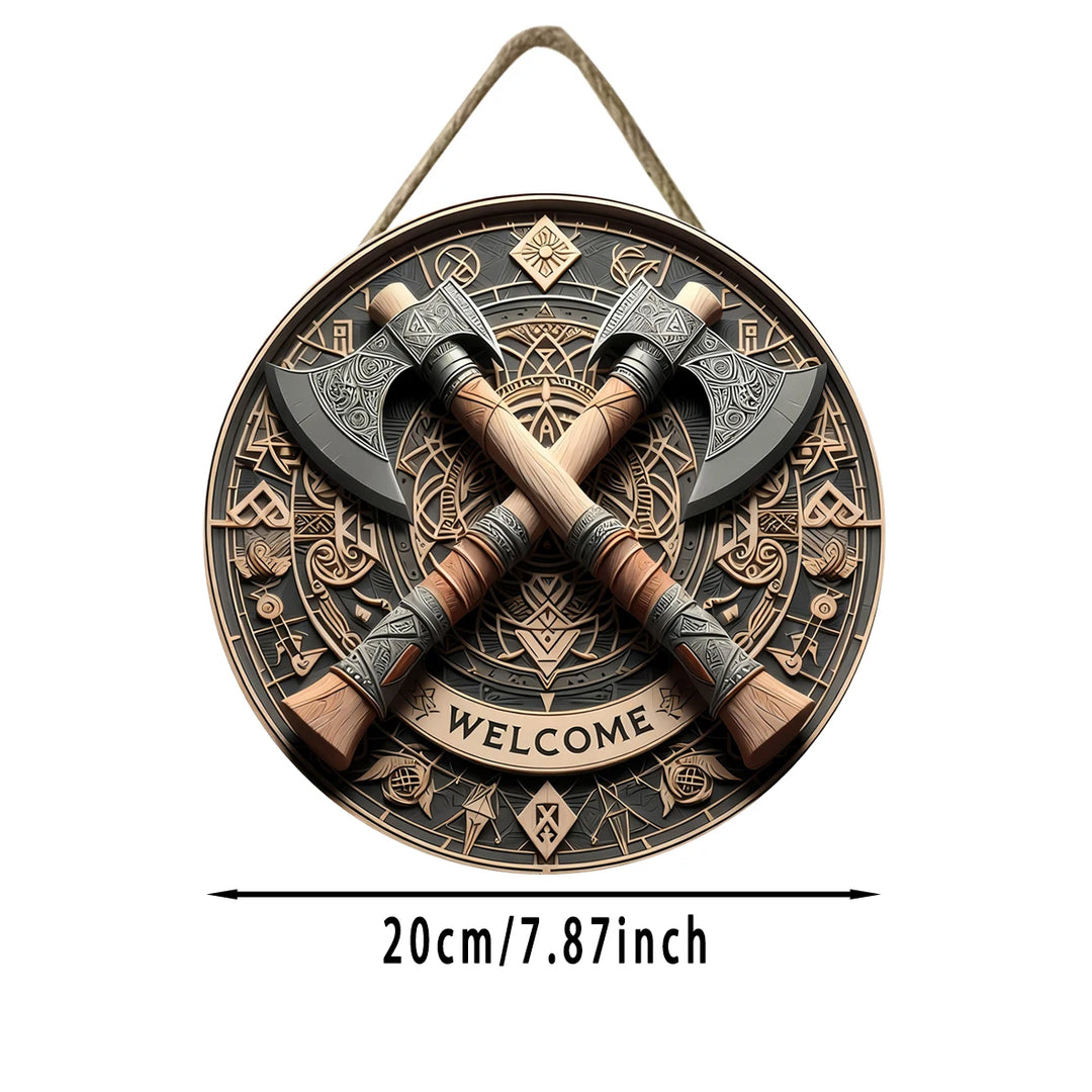 Round wooden wall decor for home, porch, living room and office - perfect gift for men, wood panel wall decoration