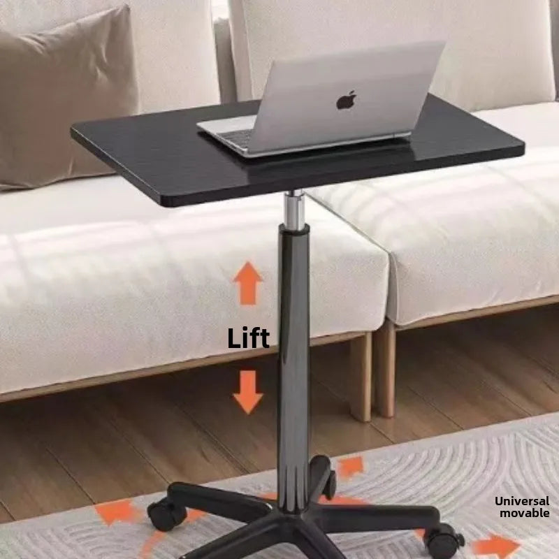 Modern Mobile Adjustable Desk, Dormitory Laptop Workstation, Small Bedside Table with Casters, Live Streaming Desk