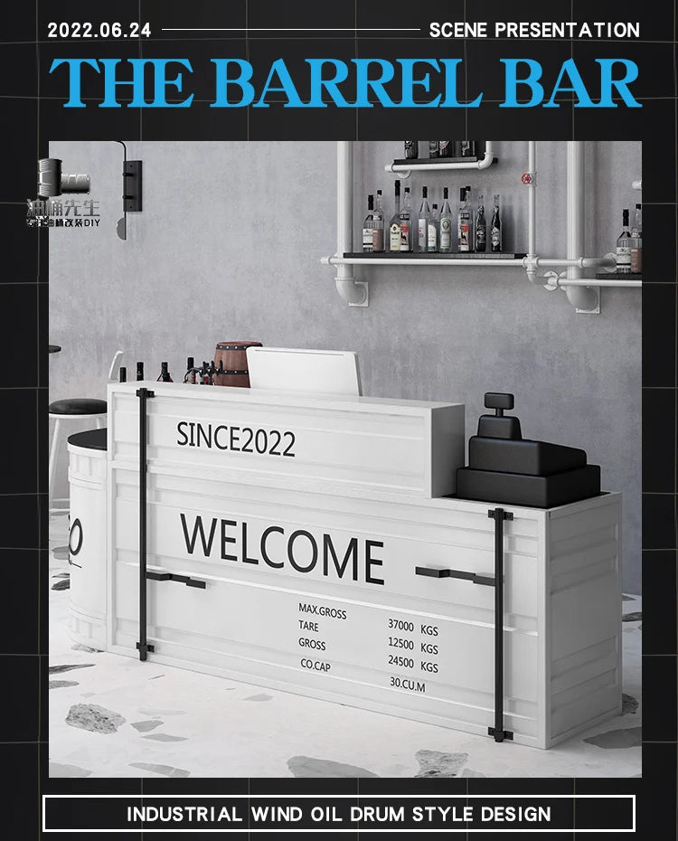 Industrial Billiard Hall Cash Register Gym Gymnasium Desk Coffee Shop Retro Industrial Home Bar Counter Bar Table Bar Counter