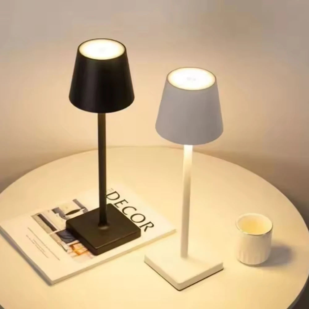 Modern LED Table Lamp Touch Tricolour For Living Room Bedroom Study Room Restaurant Hotel Desktop Decorative Lighting Fixtures