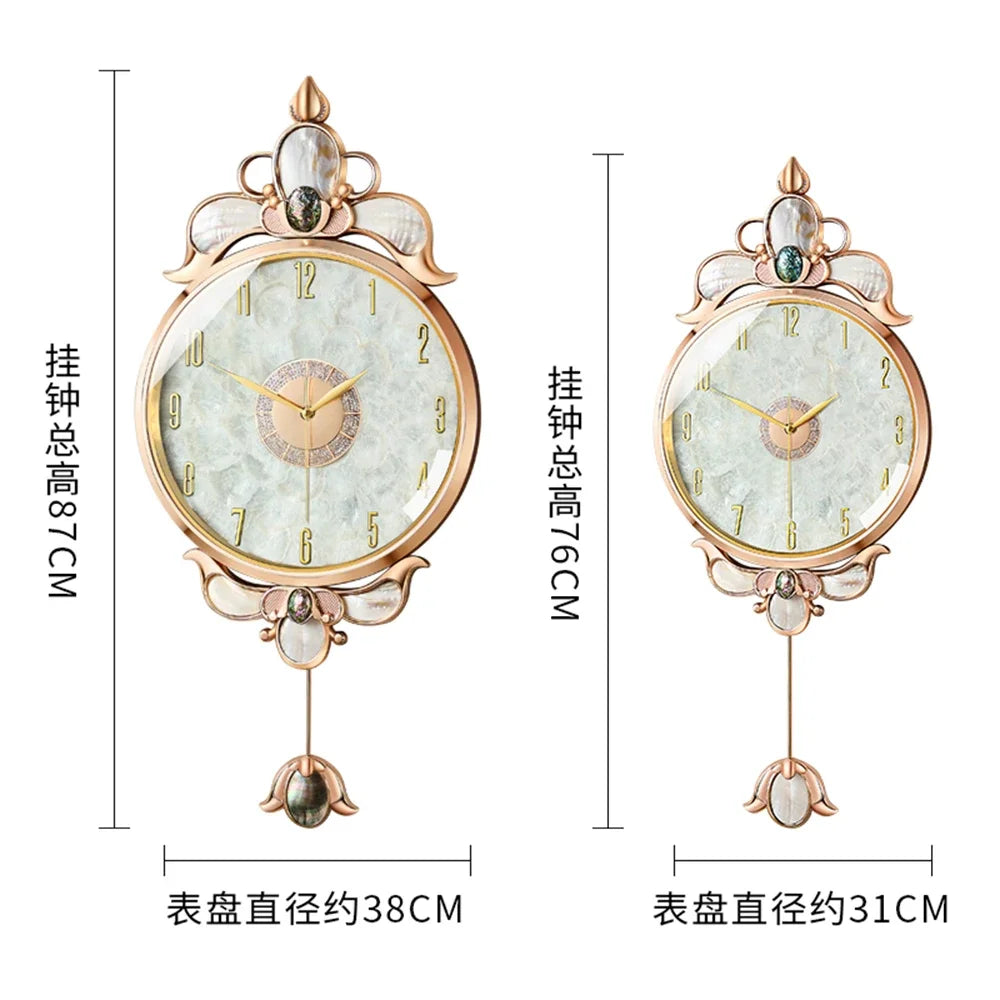 Classic Design Wall Clock Luxury Nordic Metal Digital Wall Clock Living Room Pendulum Relogio De Parede House Accessories