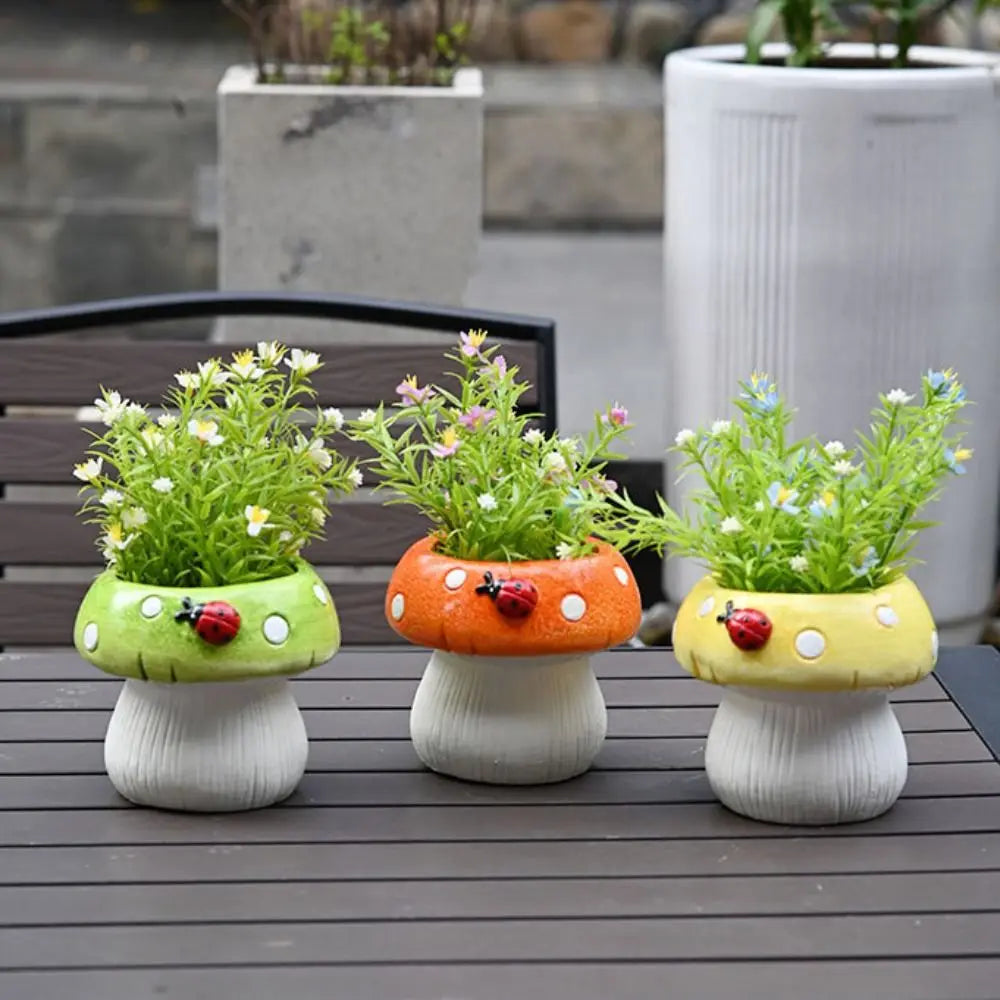 Flower Arrangement Container Ceramic Mushroom Vase Exquisite Modern Flower Pot Creative Hydroponic Flower Holder Living Room