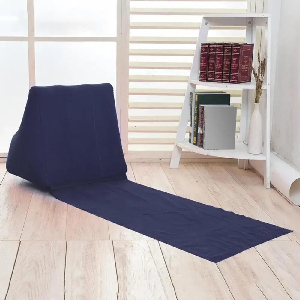 Inflatable Wedge Pillow With Mat PVC Flocking Travel Portable Back Support Triangle Cushion Beach Pillow